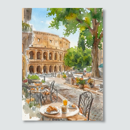 Italy — Breakfast Across from the Colosseum